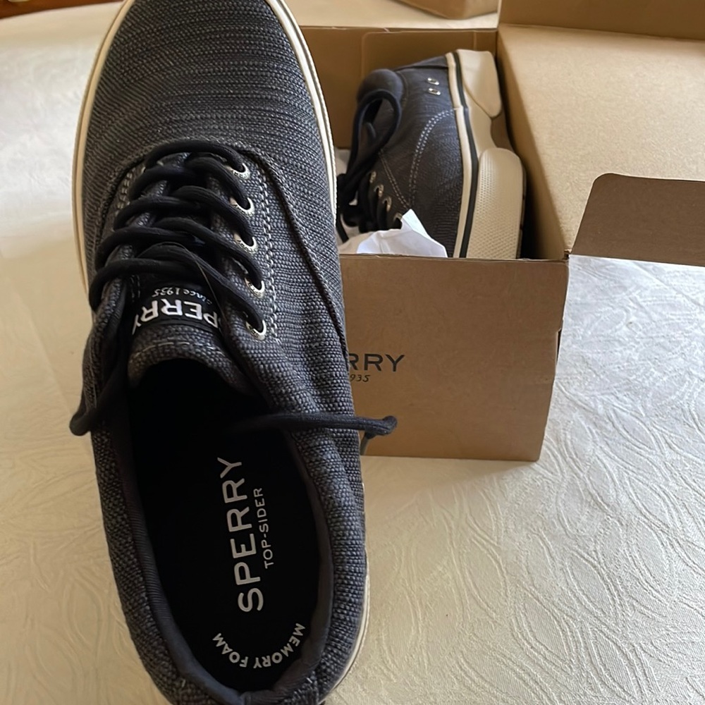 Sperry tennis shoes -new with box- dark charcoal